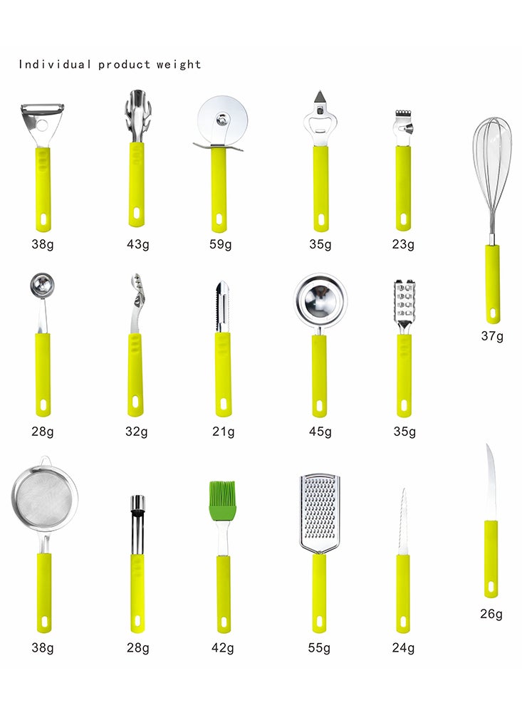 Perfii 34-Piece Stainless Steel Kitchen Utensils Set, Complete Tools and Equipment for Food Prepping Cooking and Baking  - Image 3