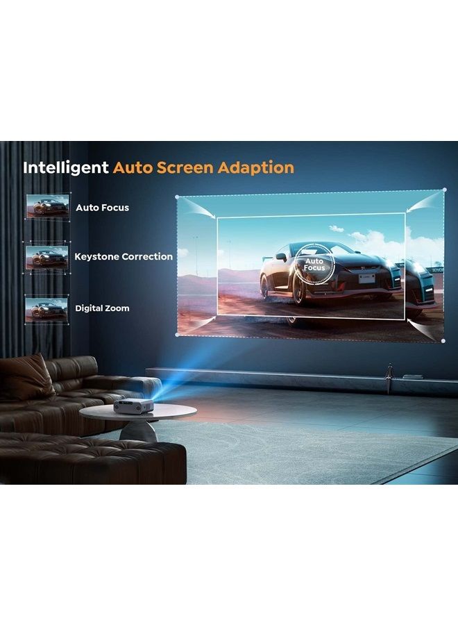 Yaber [Auto Focus] YABER Pro V9 4K Projector with WiFi 6 and Bluetooth 5.2, 500 ANSI Native 1080P Outdoor Movie Projector, Auto 6D Keystone & 59% Zoom, Home Theater Projector for Phone/TV Stick/PC - Image 2