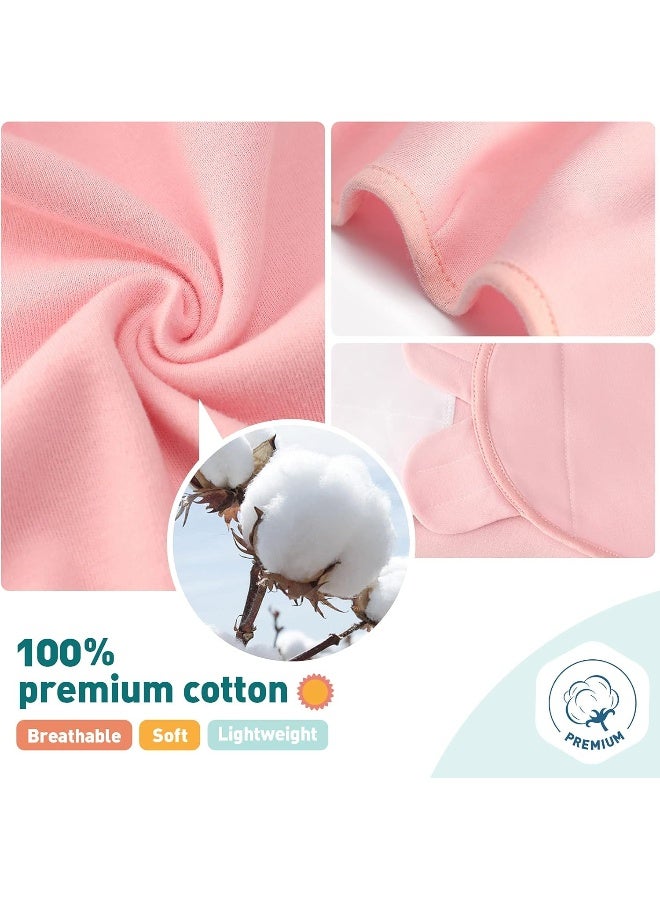 Gllquen Baby GLLQUEN BABY Swaddle Blankets for Baby Girls, Orange Pink Feather & Wave Point, 3 Pack Wrap Set, Newborn Adjustable Swaddles Sleep Sack, 0-3 Months (Small/Medium)  - Image 3