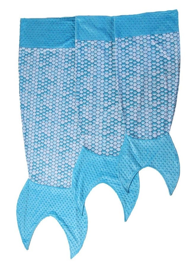سناجل ستافز بطانية سنغل ستافس للبنات بنقشة حراشف منقطة وذيل حورية البحر (صغير جدًا - 24 بوصة، أزرق) - Image 2