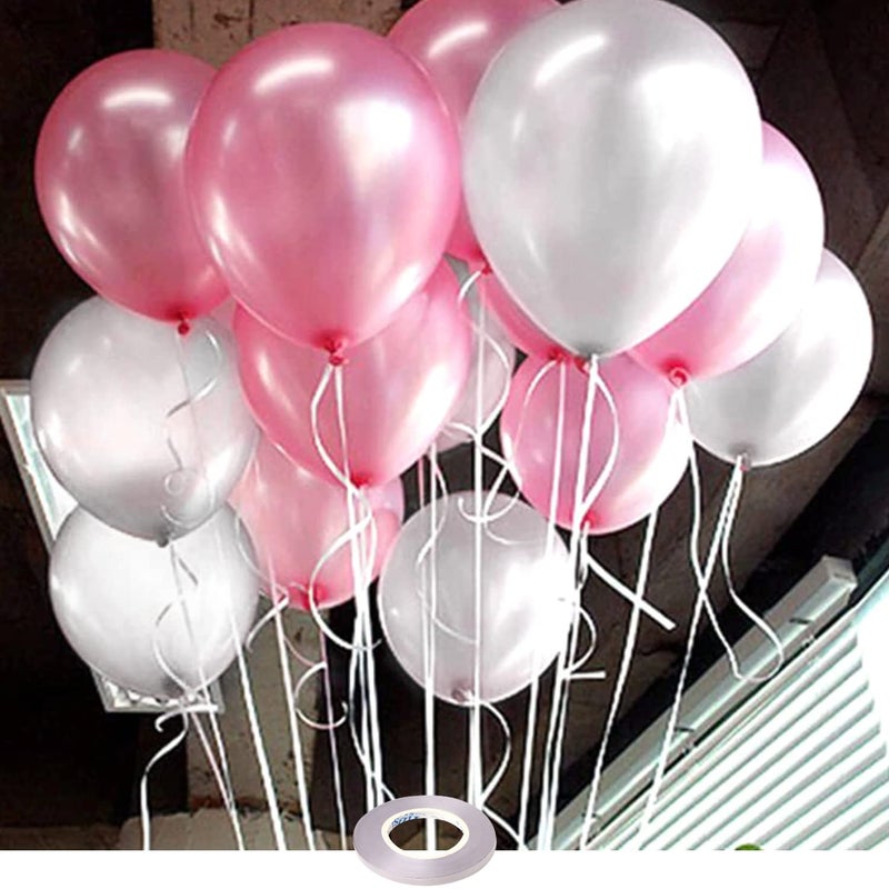 AMFIN® (Pack of 25) 10 inch Metallic Balloons Pink and Silver for Birthday Decoration, Decoration for Weddings, Engagement, Baby Shower, Anniversary Party, Theme - Pink & Silver - Image 5