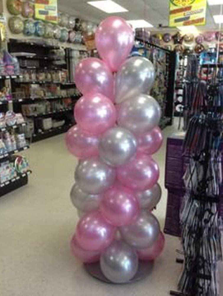 AMFIN® (Pack of 25) 10 inch Metallic Balloons Pink and Silver for Birthday Decoration, Decoration for Weddings, Engagement, Baby Shower, Anniversary Party, Theme - Pink & Silver - Image 3