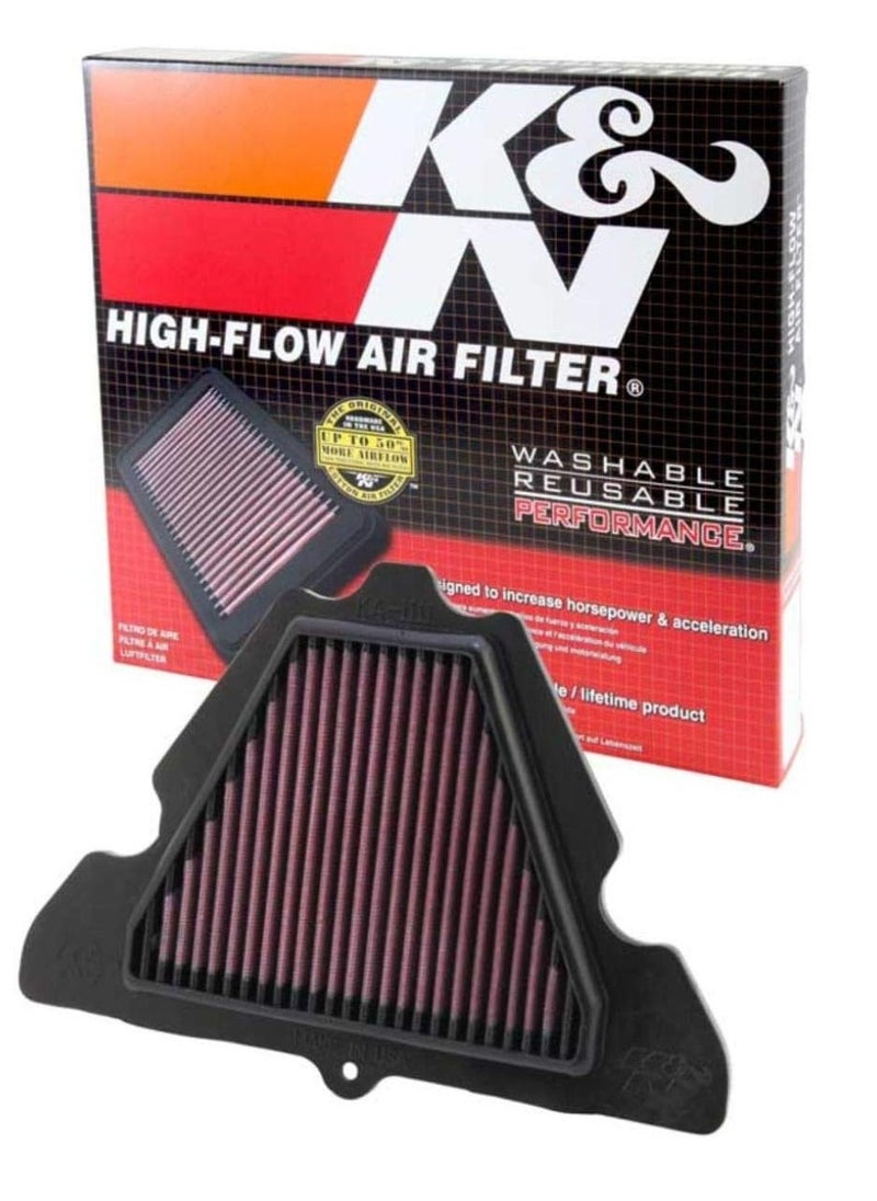 K&N K&N engine air filter high performance premium powersport air filter fits 2011-2019 Kawasaki KLZ1000 versys LT Z1000 ZX1000 Ninja ABS Z1000 KA-1111  - Image 1
