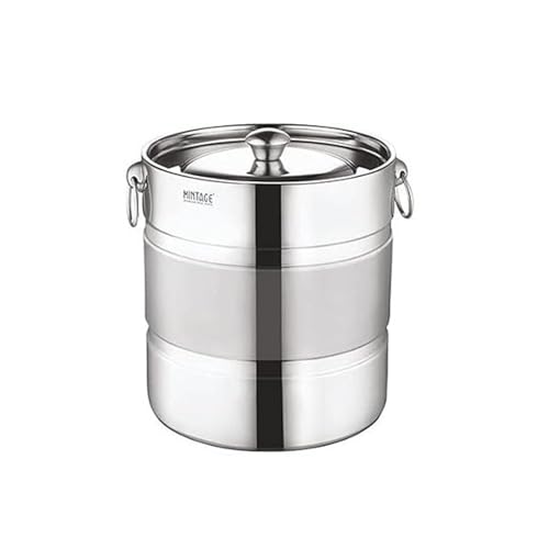 Mintage Milk Barni 1.5 Litre | Platinum Plain Milk Can/Oil Can | Dolu Jar Ghee Dolchi | Heavy Body Milk Container | Steel Milk Pot With Lid |Milk Storage Barni With Lid | Stock Pot Barni for Pickle - Image 1