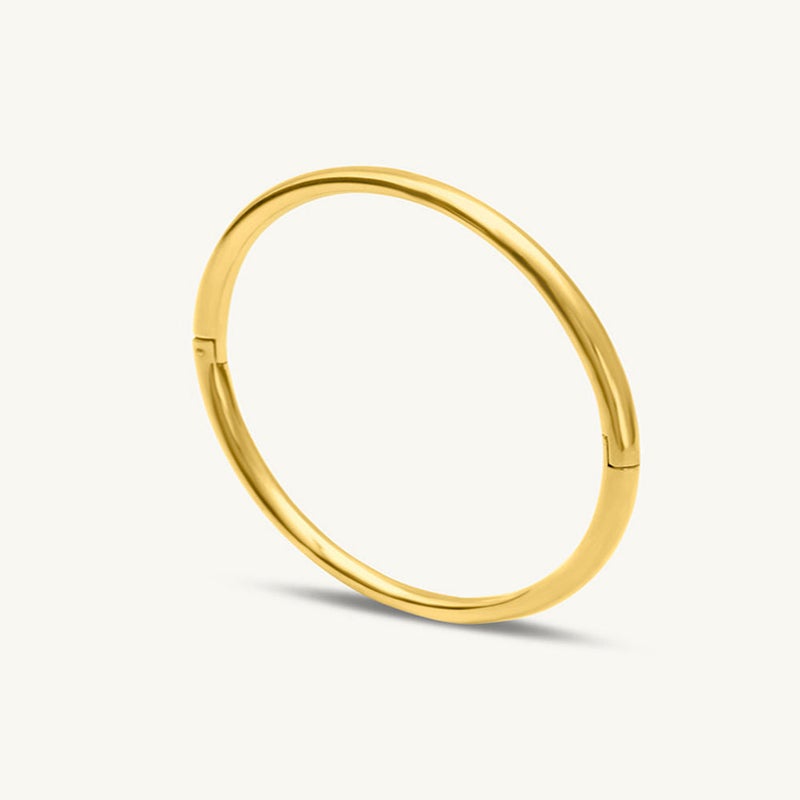 PALMONAS 18k Gold Tone Plated Classic Gold Bangle Bracelet
 for Women - Image 1