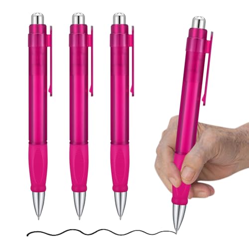 lyforx Big Pens Fat Pens Big Fat Pen - Enhanced Writing Stability for Arthritis and Elderly Easy Thick Grip 3pcs Magenta - Image 1