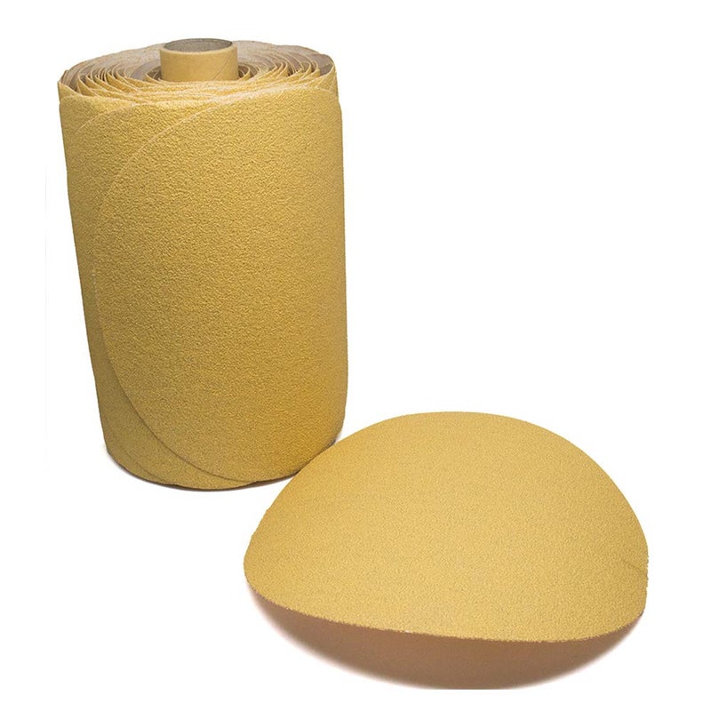 Benchmark Abrasives PSA Gold 6 Inch Self Adhesive Sanding Discs with Aluminum Oxide Grains Automotive DA Sandpaper - 6 Inch Sanding Discs Roll - Surface Blending Orbital Sanders (100 Count), 40 Grit - Image 1