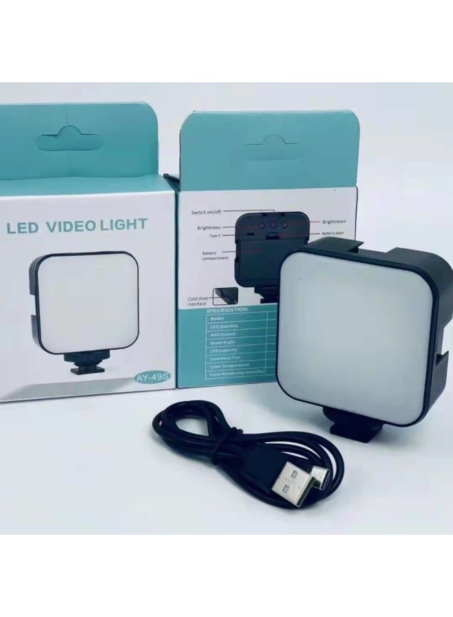 Pocket Fill Light Portable Camera Small Battery Plug-in Square Short Video Conference LED Fill Light-Specifications:Dry Battery  - Image 4
