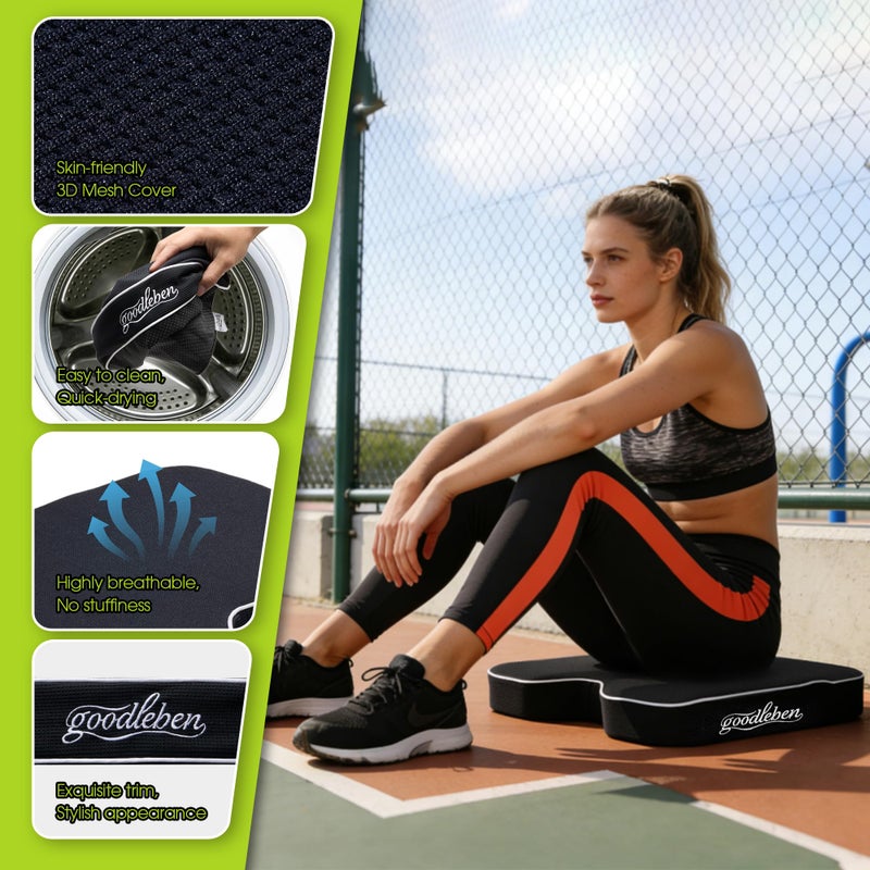 goodleben Stadium Seat Cushion - Dual Layer Foam with 30D Support & 40D Memory, Thick & Breathable Bleacher Pad for Football, Baseball, Outdoor Games, and Indoor Events (1 Pack) - Image 5