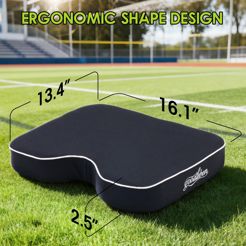 goodleben Stadium Seat Cushion - Dual Layer Foam with 30D Support & 40D Memory, Thick & Breathable Bleacher Pad for Football, Baseball, Outdoor Games, and Indoor Events (1 Pack) - Image 2