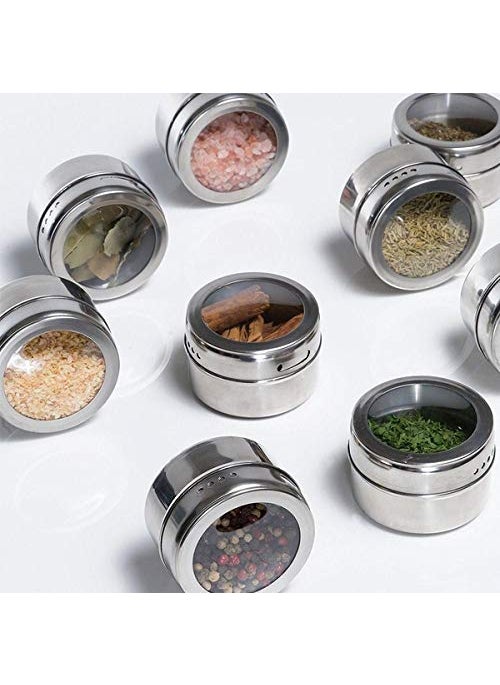 Shreerang Shreerang Stainless Steel Magnetic Spice Jar Set Condiment Container Set Condiment Set for Kitchen Masala Box  - Image 2