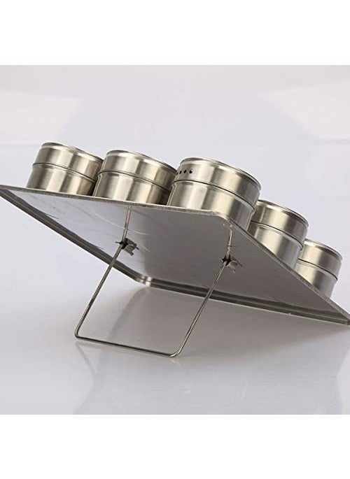 Shreerang Shreerang Stainless Steel Magnetic Spice Jar Set Condiment Container Set Condiment Set for Kitchen Masala Box  - Image 3