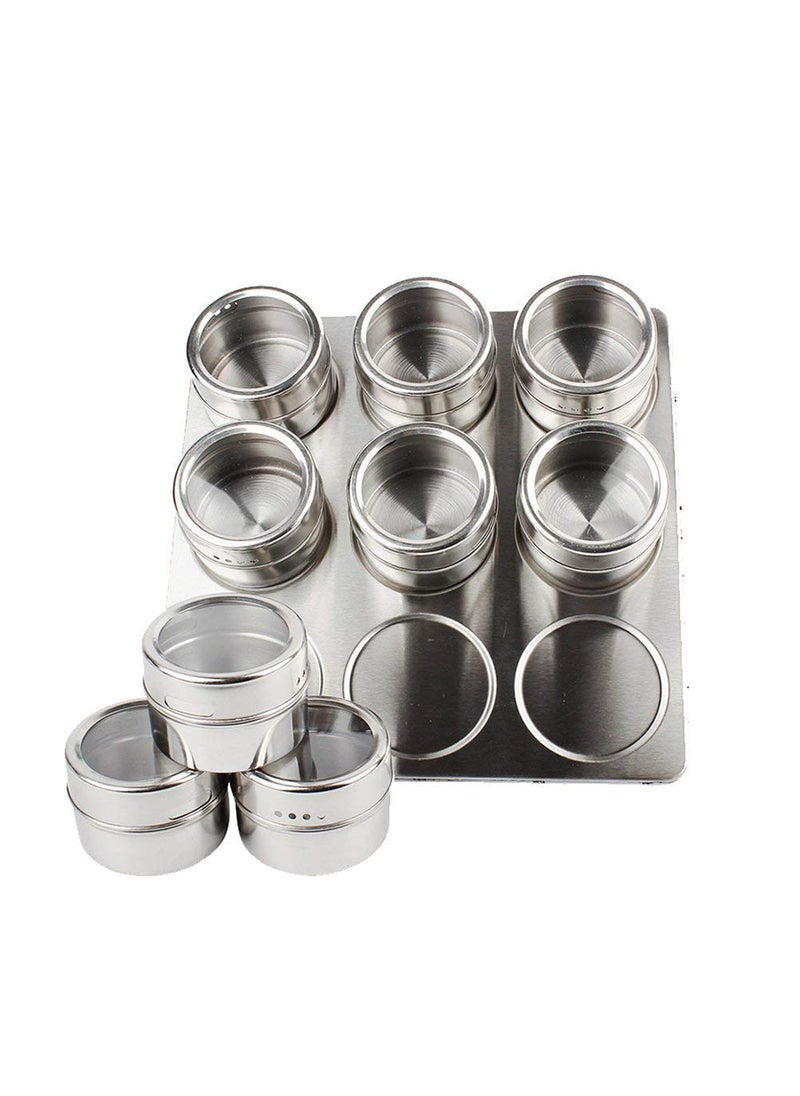 Shreerang Shreerang Stainless Steel Magnetic Spice Jar Set Condiment Container Set Condiment Set for Kitchen Masala Box  - Image 5