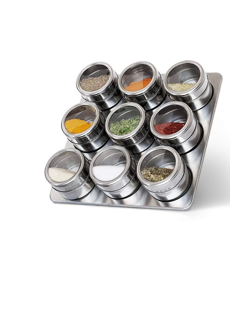 Shreerang Shreerang Stainless Steel Magnetic Spice Jar Set Condiment Container Set Condiment Set for Kitchen Masala Box  - Image 1