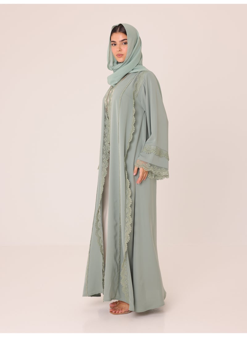 اكسا عباية دانتيل بقصّة حكيمية - Image 4