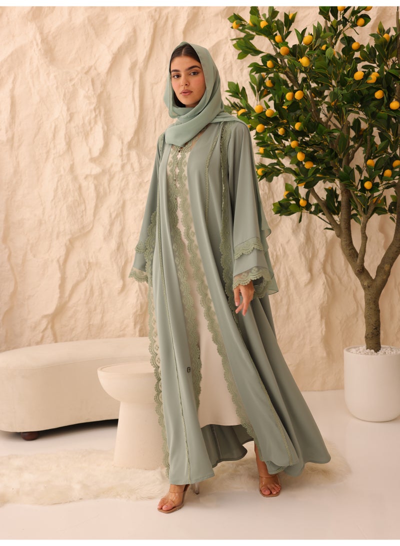 اكسا عباية دانتيل بقصّة حكيمية - Image 1