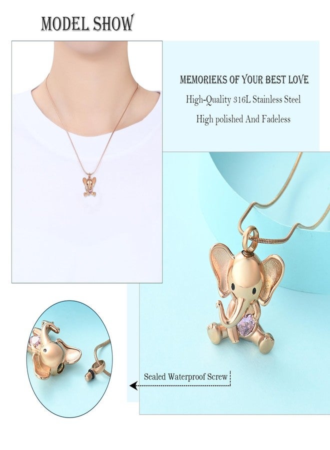 Hearbeingt Elephant Urn Necklace for Ashes Cremation Jewelry Stainless Steel Ash Pendant for Human Pets Memorial Necklaces Keepsake Jewelry of Loved Ones - Image 3
