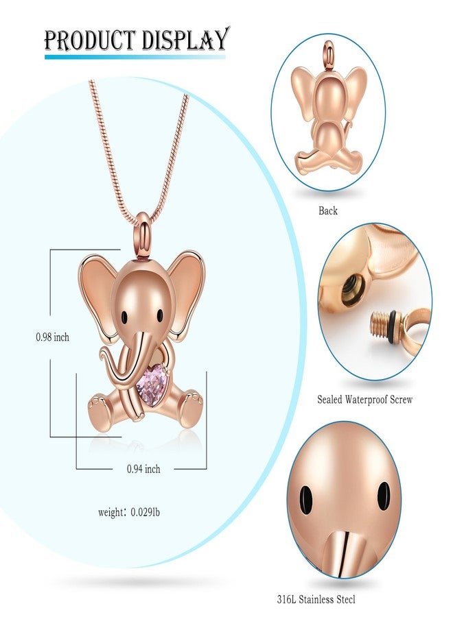Hearbeingt Elephant Urn Necklace for Ashes Cremation Jewelry Stainless Steel Ash Pendant for Human Pets Memorial Necklaces Keepsake Jewelry of Loved Ones - Image 2