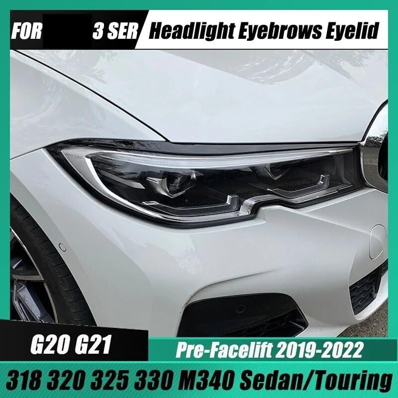 DEMULAX Gloss Black Headlight Eyebrow Trim for BMW 3 Series - Image 2