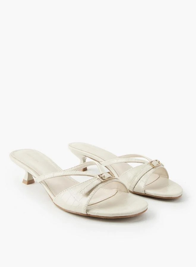 Women's Kitten Heel Slip-On Sandals