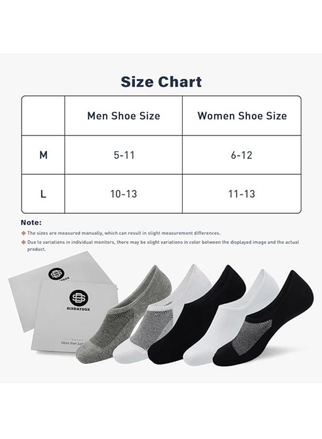 DUNISO 6 Pack No Show Socks Men Invisible Low Cut Socks Non Slip Short Socks Athletic Boat Socks Breathable Cotton Sock - Image 2