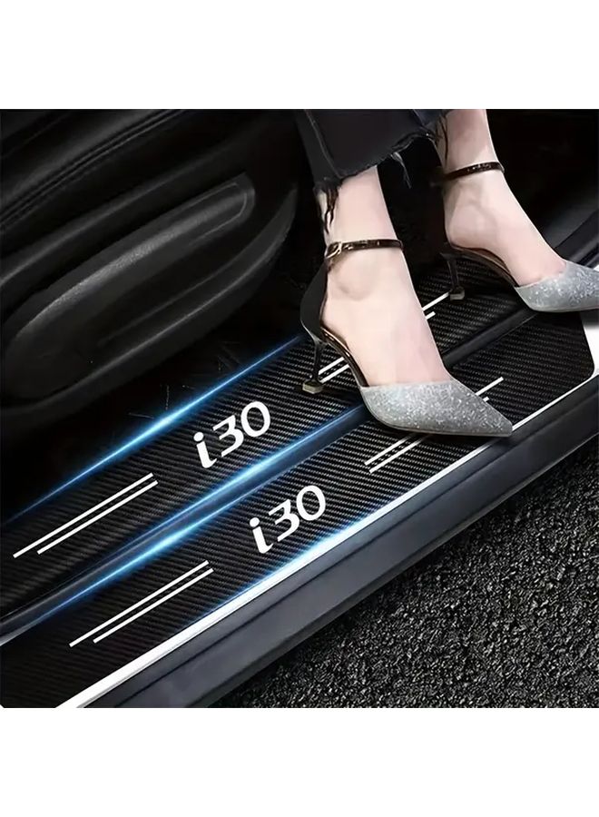 Carbon Fiber Car Door Sill Protector 5pcs Anti Scratch Trunk Bumper Guard - Image 3