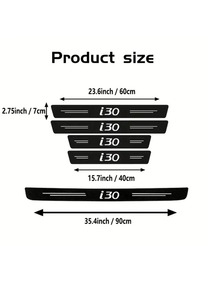 Carbon Fiber Car Door Sill Protector 5pcs Anti Scratch Trunk Bumper Guard - Image 5