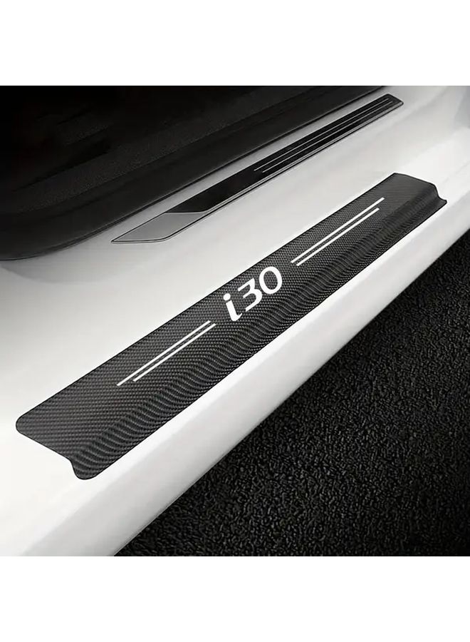Carbon Fiber Car Door Sill Protector 5pcs Anti Scratch Trunk Bumper Guard - Image 2