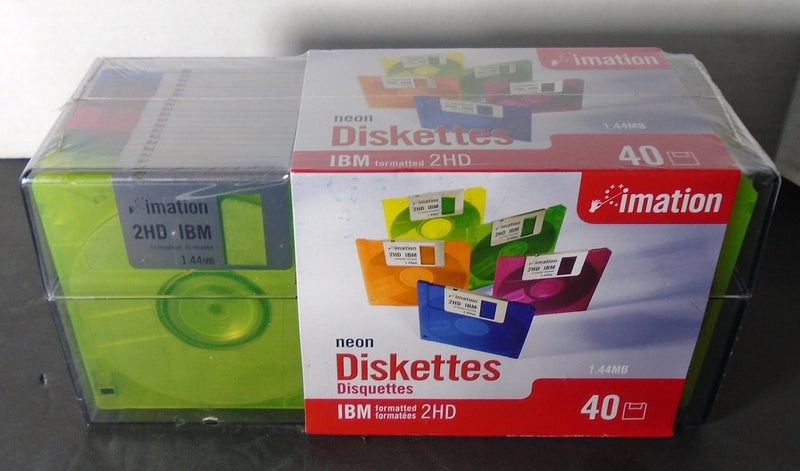 Imation 3.5" Diskettes, Neon Green, 40PK, 2HD, 1.44MB - Image 1