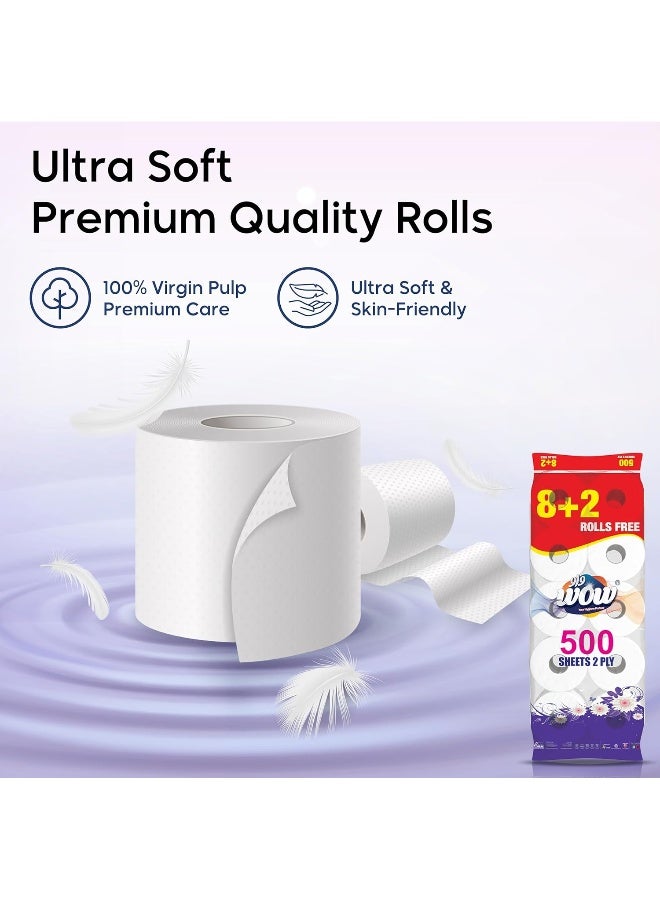 WOW Toilet Roll  500 x 2 ply   - 8 + 2 Rolls Free 6 bundle x 60 rolls - Image 3