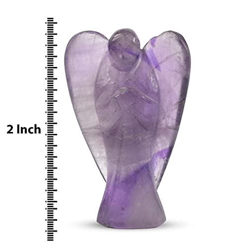 Crystu Amethyst Angel Natural Crystal Stone Angels Size 5 cm (2 inch). Charged by Reiki Grand Master & Vastu Expert (Color : Purple) - Image 4