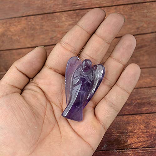 Crystu Amethyst Angel Natural Crystal Stone Angels Size 5 cm (2 inch). Charged by Reiki Grand Master & Vastu Expert (Color : Purple) - Image 3