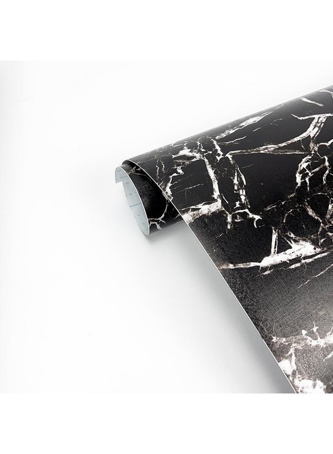 Bluejw Moisture Proof Wallpaper Self Adhesive Living Room Wall Stickers Waterproof Wallpaper  Black Marble Kitchen Stickers Wallpaper - Image 1