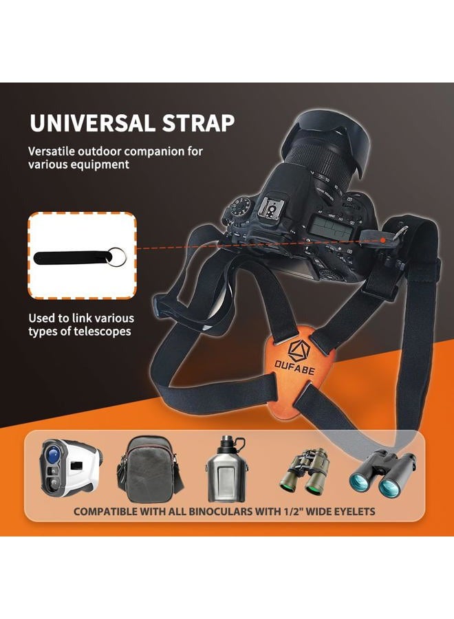 OUFABE Binocular Strap, Binocular Harness, Adjustable and Deluxe Straps for Binoculars, Cross Shoulder Strap, Fits for Carrying Binocular, Cameras, Rangefinders and More - Image 3