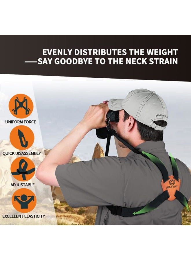 OUFABE Binocular Strap, Binocular Harness, Adjustable and Deluxe Straps for Binoculars, Cross Shoulder Strap, Fits for Carrying Binocular, Cameras, Rangefinders and More - Image 2