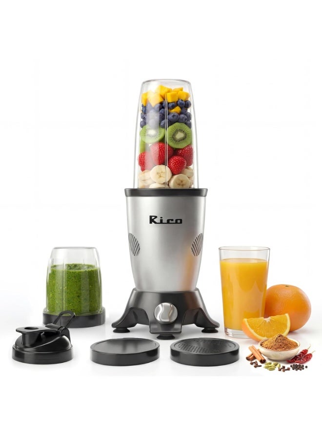 Rico Nutri Fresh - Blender & Mixer Grinder with Unbreakable Jars | Powerful 500W Motor | Smoothie Maker for Shakes, Juices & Masala Grinding | Portable & Easy to Clean | 1 Year Replacement Warranty - Image 1