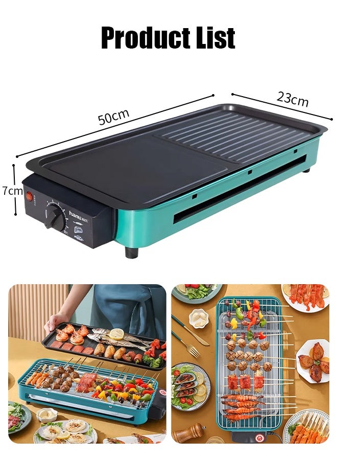 أبيكس شواية كهربائية داخلية 2 في 1 للمطبخ، شواية داخلية متعددة الاستخدامات بدون دخان للطبخ المنزلي مع شبكة شواء، صينية خبز غير لاصقة وصينية تنقيط - Image 2