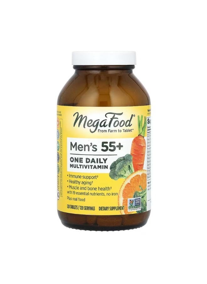 MegaFood Mens 55 One Daily Multivitamin 120 Tablets  - Image 1