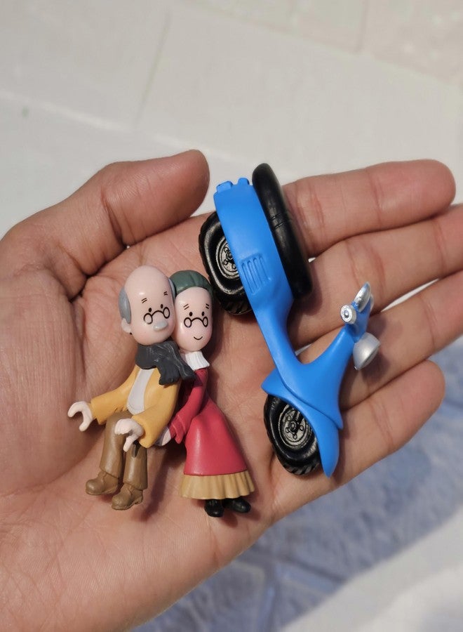 ARUNA DECOR Vintage Decorative Miniature Couple on Scooter Figurine, PVC Garden Ornament, Romantic Home Decor Collection Piece - Image 2