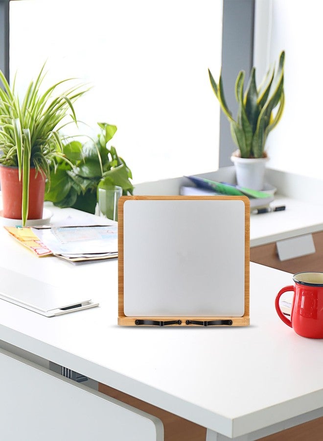 MEGREZ Foldable Bamboo Book Stand Adjustable Cookbook Reading Tablet Holder - Image 5