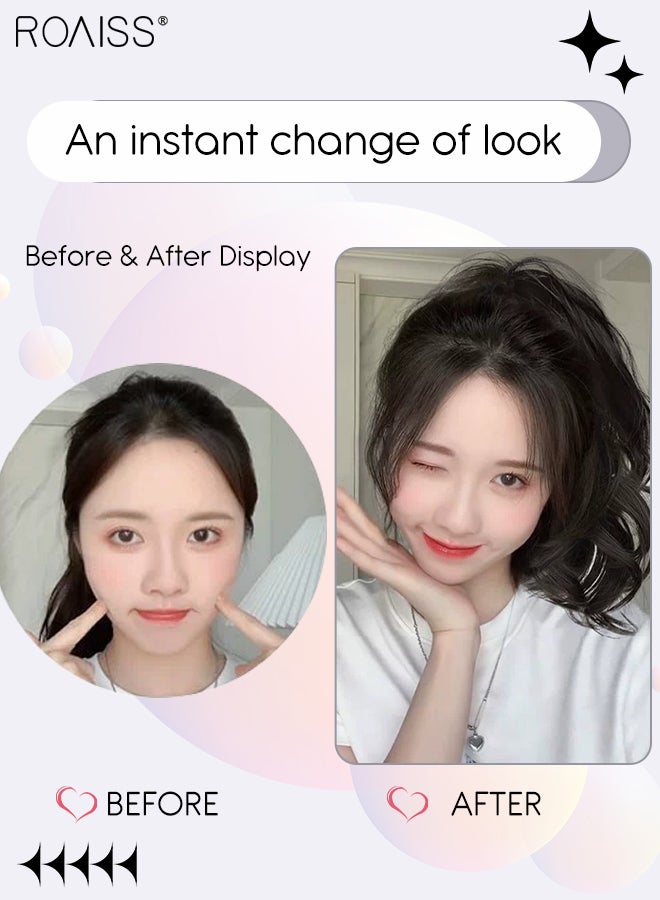 roaiss Short Wavy Ponytail Extensions Claw Clip Natural Ponytail Wig Hair Extension Synthetic Hairpiece for Women Girls Party Hairstyle Soft Daily Use 30CM - Black - Image 4