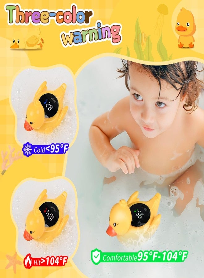 TKY Baby Bath Thermometer - Digital Floating Water Thermometer with LED Display & Color Temperature Alerts, Rechargeable Bath Toy for Infant Bathtub Safety, Newborn Bath Essentials Gift - Image 2