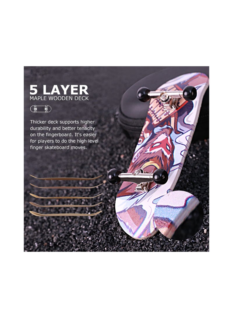 SYOSI Finger Skateboard, Professional Complete Wooden Fingerboard, 32/34mm 5-Ply Maple Finger Skateboard with Upgraded Components, Solid Performance Complete Wooden Fingerboard  (M-King) - Image 2