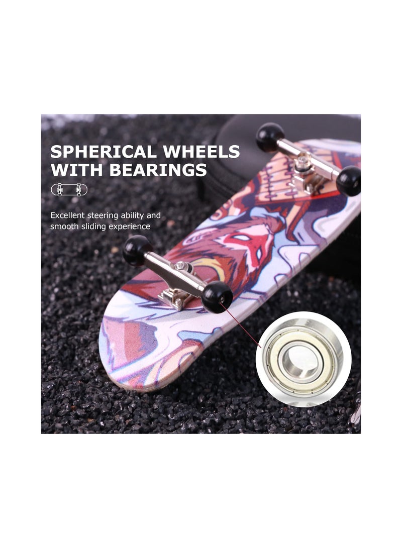 SYOSI Finger Skateboard, Professional Complete Wooden Fingerboard, 32/34mm 5-Ply Maple Finger Skateboard with Upgraded Components, Solid Performance Complete Wooden Fingerboard  (M-King) - Image 5