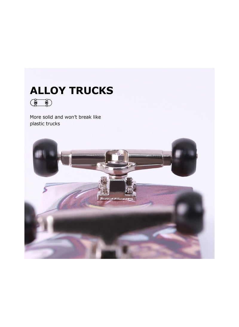 SYOSI Finger Skateboard, Professional Complete Wooden Fingerboard, 32/34mm 5-Ply Maple Finger Skateboard with Upgraded Components, Solid Performance Complete Wooden Fingerboard  (M-King) - Image 4