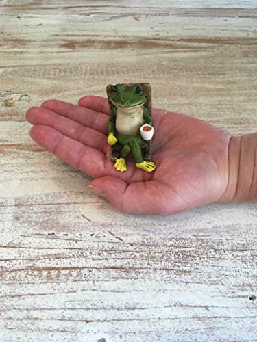 Patio Eden Miniature Frog Garden Statue - 2" Tall - Mini Outdoor Accessory Figurine for Fairy Garden - Image 5