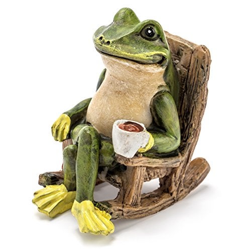 Patio Eden Miniature Frog Garden Statue - 2" Tall - Mini Outdoor Accessory Figurine for Fairy Garden - Image 1