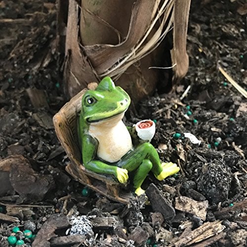 Patio Eden Miniature Frog Garden Statue - 2" Tall - Mini Outdoor Accessory Figurine for Fairy Garden - Image 3