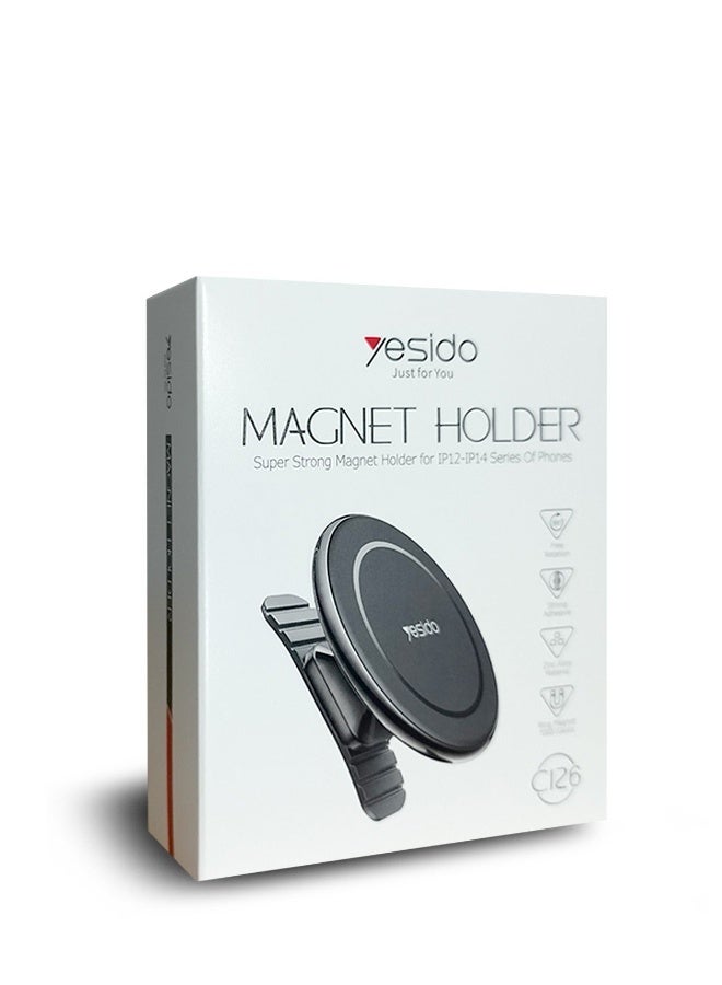 C126 Magnet Holder Super Strong Magnet Holder For iPhone 12 And iPhone 14 Series Black