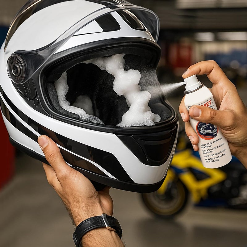 shinexpro Helmet Cleaner Spray - 125mL - Anti-Bacterial Foaming Helmet Cleaner Spray, Safe For Skin & Hair - Deep Cleans Helmet Interior & Removes Bad Odor - Image 4
